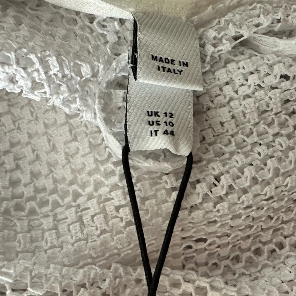NWT BURBERRY OPTIC WHITE RUFFLED DETAIL PENCIL SKIRT